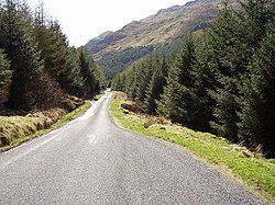 The road through Hell's Glen is the B839.