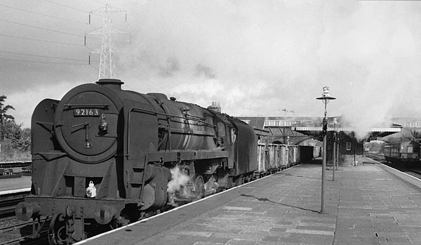 The station in 1965 with an Up empties train