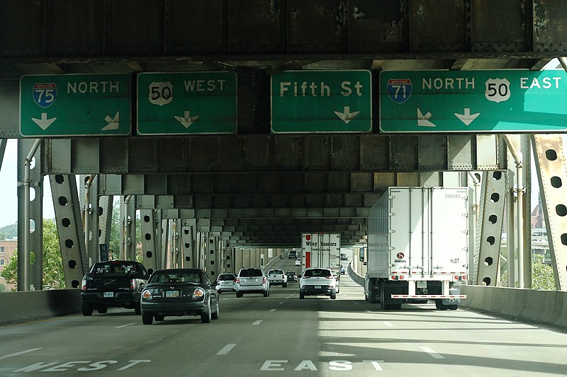File:I-71 I-75 North Split US50 Fifth Street - Brent Spence Bridge (44053157005).jpg