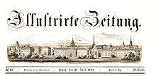 1844: Kopf der in der Stadt produzierten Illustrirten Zeitung