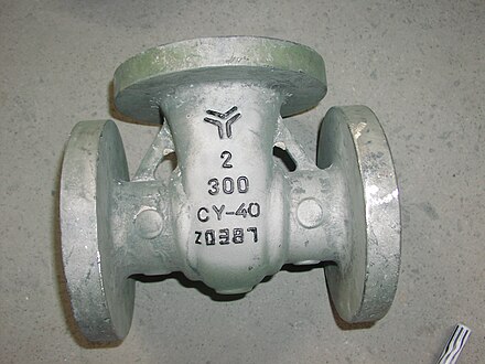 A gate valve, made from Inconel