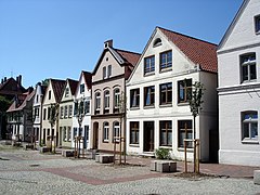 Häuserzeile am Markt gegenüber dem alten Rathaus