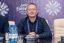 סאנד במינסק, במהלך מסיבת עיתונאים באירוויזיון הילדים 2018 בבלארוס