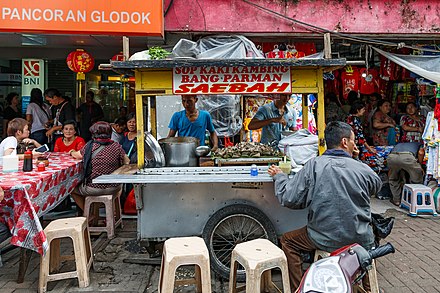 Street food seller in Jakarta.