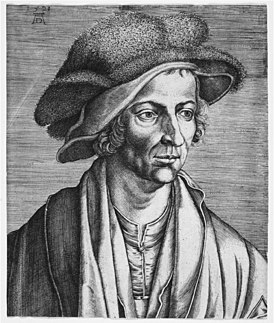 Э. Саделер по рисунку А. Дюрера. Портрет Иоахима Патинира. Ок. 1590. Офорт