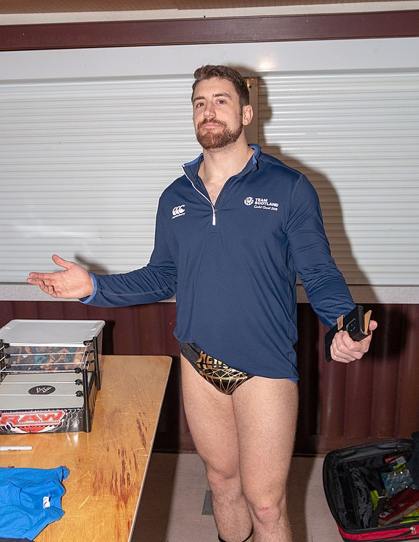 Joe Hendry during intermission at a PWA show in 2018 in Kitchener, Ontario