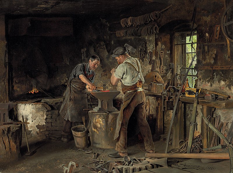 File:Johann Hamza blacksmiths forge 1900.jpg