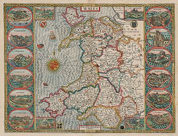 Карта Уэльса, 1620