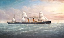 Servia, 1881, by Joseph Witham Joseph Witham - The Cunard steam ship 'Servia', 1881.jpg