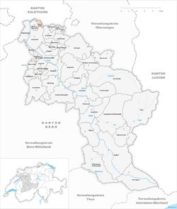 Harta e komunës Zielebach në distriktin Emmental