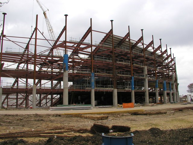 The stadium during construction