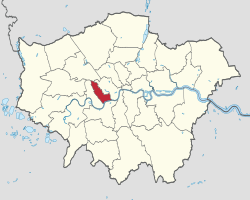 Kensington and Chelsean sijainti Lontoossa.