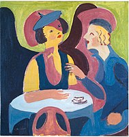 English: Two women in a Cafe Deutsch: Zwei Damen in einem Cafe