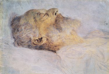 Gustav Klimt: Alter Mann auf dem Totenbett, 1900 (Belvedere, Wien)