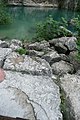 Français : La Sorgue le 31 mai 2008 avec 1,53 mètres de hauteur, La Fontaine de Vaucluse.