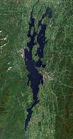 A tó és környéke a Sentinel-2 műhold felvételén
