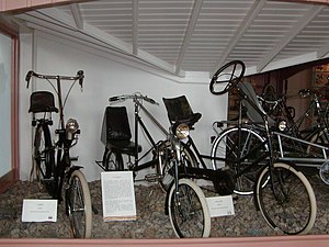 Recumbents from the 1920s in the Velorama Liegeraeder 1920er Velorama.jpg