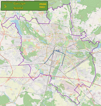 Przebieg linii tramwajowej nr 5 na tle mapy Poznania