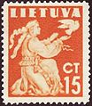 The same stamp without overprint (Michel No. 439, mint, color variant)