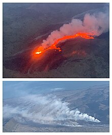 Litli-Hrutur (Fagradalsfjall) eruption 2023. View from an airplane Litli-Hrutur eruption 2023.jpg