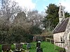 Llanvair Discoed Castle-ruïnes van het kerkhof van St. Mary's