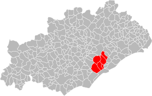 Location of the CC du Nord du Bassin de Thau in the Hérault department