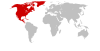 Umístění Severní Ameriky