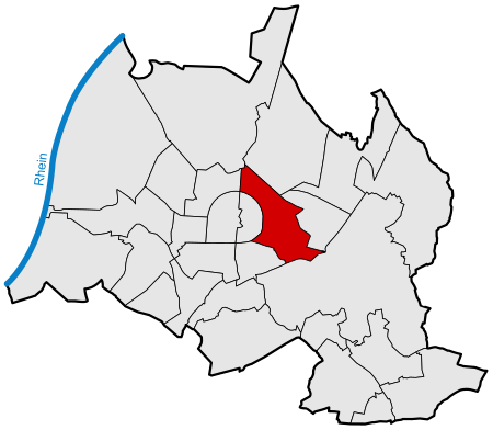 Locator map Oststadt in Karlsruhe
