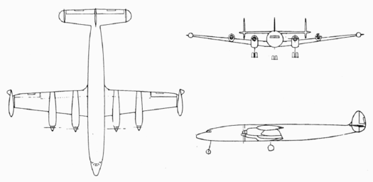 L-1249A Super Constellation Lockheed L-1249 R7V-2 YC-121F drawings.png