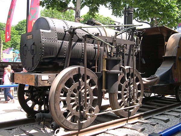 Replica of 1829 locomotive Marc Seguin at the Champs Elysées Expo Train Capitale, Paris, 2003.