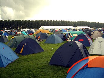 Tents at the camping site at the Lowlands fest...