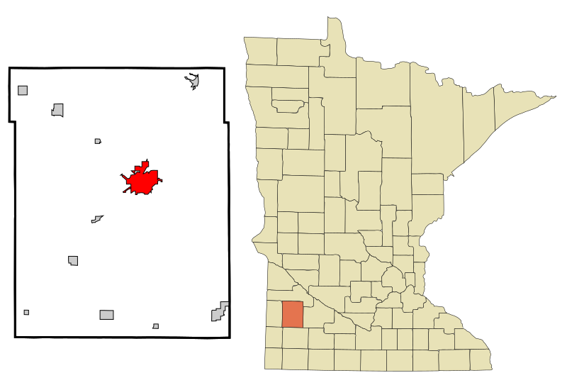 File:Lyon County Minnesota Incorporated and Unincorporated areas Marshall Highlighted.svg