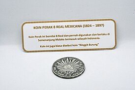 Koin perak Meksiko 8 Real