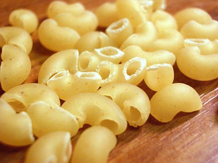 Macaroni is an extruded hollow pasta