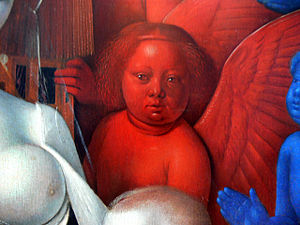 Détail de la Madone aux Anges Rouges, Jean Fouquet