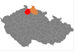 Česká Lípas läge i Liberec i Tjeckien
