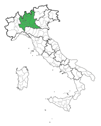 Sondrio beldesini gösteren İtalya haritası