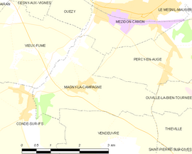 Mapa obce Magny-la-Campagne