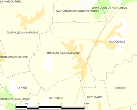 Mapa obce Amfreville-la-Campagne