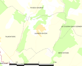 Mapa obce Lalande-en-Son