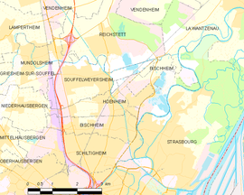 Mapa obce Bischheim