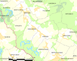 Mapa obce Hindlingen