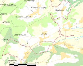 Mapa obce Leymen