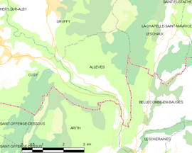 Mapa obce Allèves