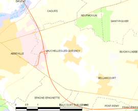 Mapa obce Vauchelles-les-Quesnoy