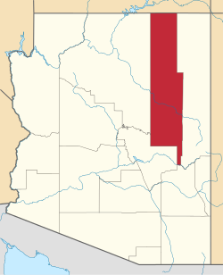 Navajon piirikunta Arizonan kartalla