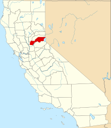 Location of Placer County in California Map of California highlighting Placer County.svg