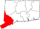 標示出费尔菲尔德县位置的地圖