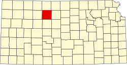 Karte von Rooks County innerhalb von Kansas