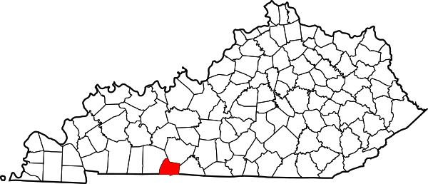 Map of Kentucky highlighting Simpson County
